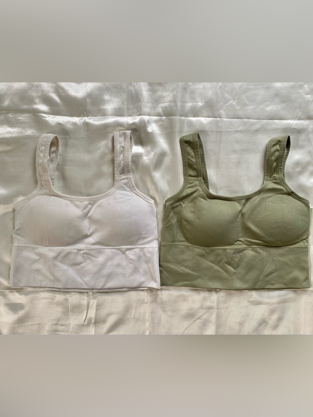 2-Piece Athletic Tank Top Set w/Built-in Bra